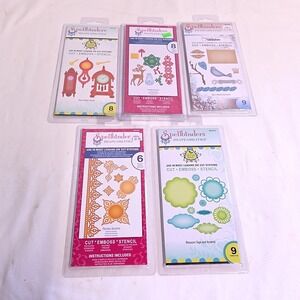 Spellbinders Shapeabilities Die Cut Lot 5 Sets Clocks Frosty Persian Blossom NEW